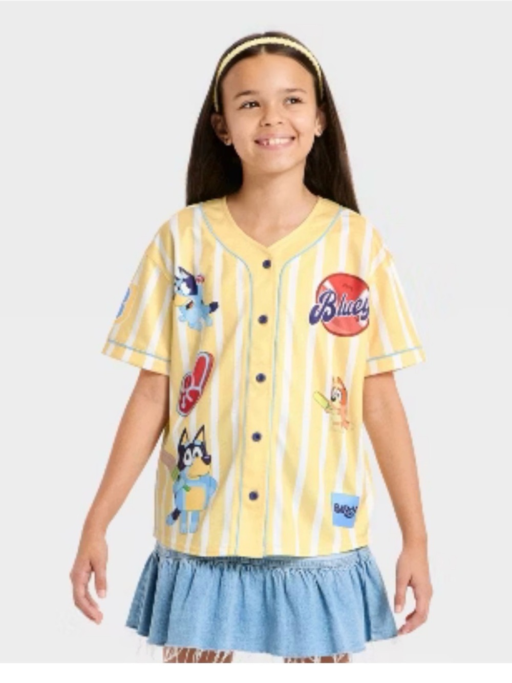 Girl’s' Bluey Bingo Softball Jersey - Yellow XS
